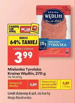 Biedronka Mielonka Tyrolska Kraina Wędlin 270 g oferta