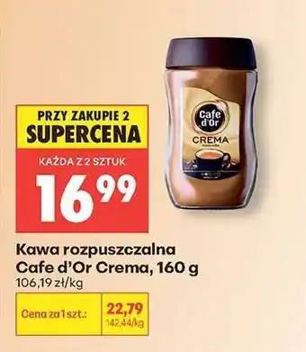 Biedronka Kawa rozpuszczalna Cafe d'Or Crema , 160 g oferta
