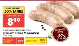 Biedronka Kielbasa biała surowa premium Kraina Mięs 500 g oferta
