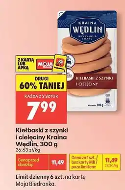 Biedronka Kiełbaski z szynki i cielęciny Kraina Wędlin , 300 g oferta