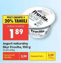 Biedronka Jogurt naturalny Skyr Fruvita, 150 g oferta