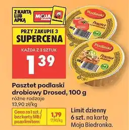 Biedronka Pasztet podlaski drobiowy Drosed 100 g oferta