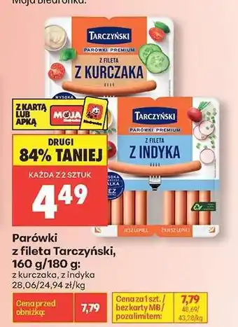 Biedronka Parówki z fileta Tarczyński oferta