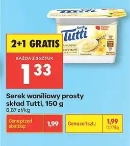 Biedronka Serek waniliowy prosty skład Tutti 150 g oferta