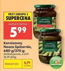 Biedronka Korniszony Nasza Spiżarnia, 680 g/370 g oferta
