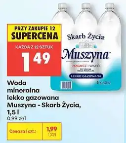 Biedronka Woda mineralna lekko gazowana Muszyna Skarb Życia, 1,5 l oferta