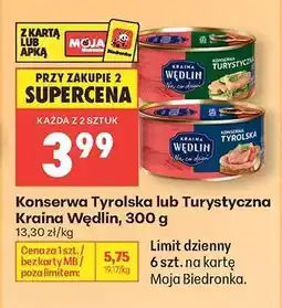 Biedronka Konserwa Tyrolska lub Turystyczna Kraina Wędlin, 300 g oferta