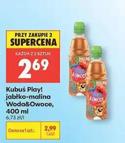 Biedronka Kubuś Play! jabłko-malina Woda&Owoce, 400 ml oferta