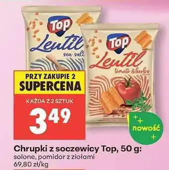Biedronka Chrupki z soczewicy Top, 50 g oferta