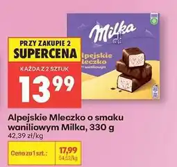 Biedronka Alpejskie Mleczko o smaku waniliowym Milka 330 g oferta