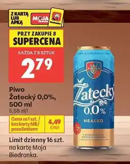 Biedronka Piwo Żatecky 0,0%, 500 ml oferta
