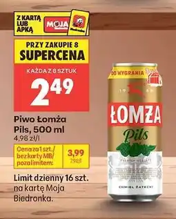 Biedronka Piwo Łomża Pils , 500 ml oferta