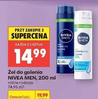 Biedronka Żel do golenia NIVEA MEN, 200 ml oferta