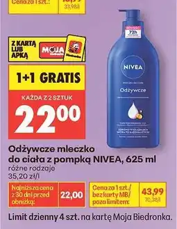Biedronka Odżywcze mleczko do ciała z pompką NIVEA, 625 ml oferta