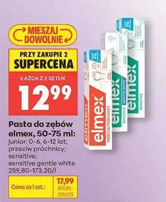 Biedronka Pasta do zębów elmex, 50/75 ml oferta
