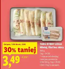 Lidl Mintaj filet bez skóry oferta