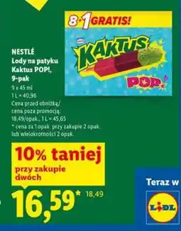 Lidl NESTLÉ Lody na patyku Kaktus POP!, 9-pak oferta