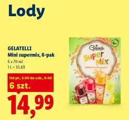 Lidl GELATELLI Mini supermix, 6-pak oferta