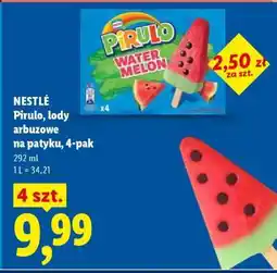 Lidl NESTLÉ Pirulo, lody arbuzowe na patyku, 4-pak oferta