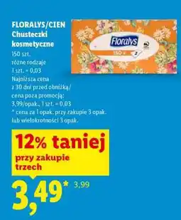Lidl FLORALYS/CIEN Chusteczki kosmetyczne oferta