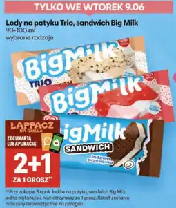 Delikatesy Centrum Lody na patyku Trio, sandwich Big Milk oferta