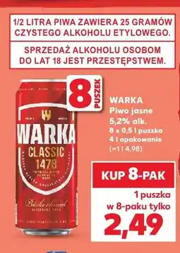 Kaufland Piwo Warka Classic jasne 8-pak oferta