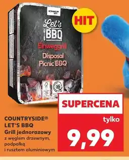 Kaufland Grill jednorazowy z węglem drzewnym, podpałką i rusztem aluminiowym COUNTRYSIDE LET'S BBQ oferta