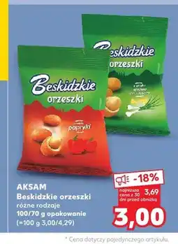 Kaufland Beskidzkie orzeszki o smaku papryki Aksam oferta