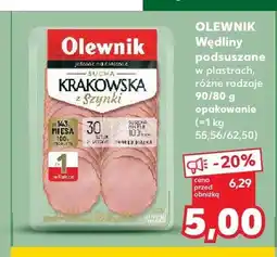 Kaufland Wędliny podsuszane w plastrach Krakowska z Szynki Olewnik oferta