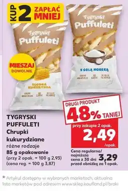Kaufland Chrupki kukurydziane Tygryski Puffuleti Z Solą Morską oferta