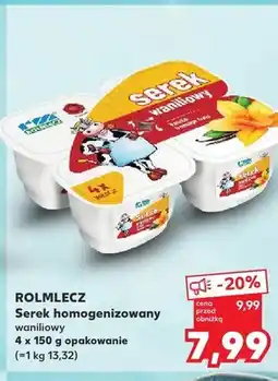 Kaufland Serek homogenizowany waniliowy Rolmlecz 4-pak oferta