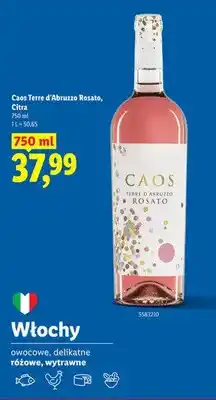 Lidl Wino różowe wytrawne Caos Terre d'Abruzzo Rosato Citra oferta