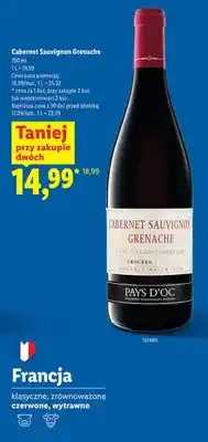 Lidl Wino Cabernet Sauvignon Grenache czerwone wytrawne oferta