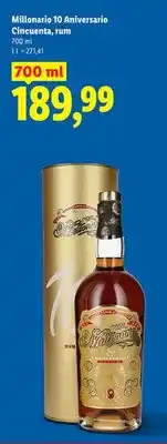 Lidl Rum Millonario 10 Aniversario Cincuenta oferta