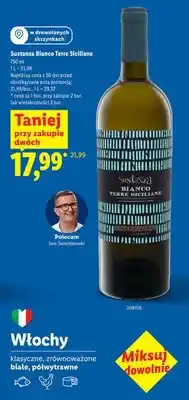 Lidl Wino Sustanza Bianco Terre Siciliane białe półwytrawne w drewnianych skrzynkach oferta