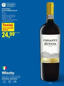 Lidl Wino Chianti Rufina Casato dei Medici Riccardi czerwone wytrawne włoskie oferta