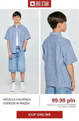 Big Star Koszula chłopięca oversize w prążek BIG STAR oferta