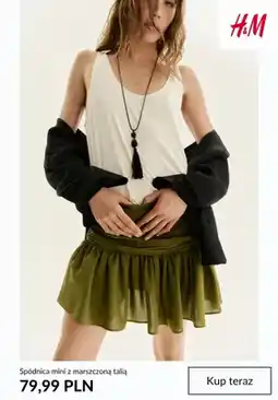 H&M Spódnica mini z marszczoną talią H&M oferta