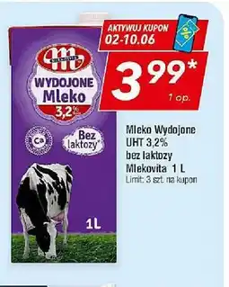 Lewiatan Mleko Wydojone UHT 3,2% bez laktozy Mlekovita oferta
