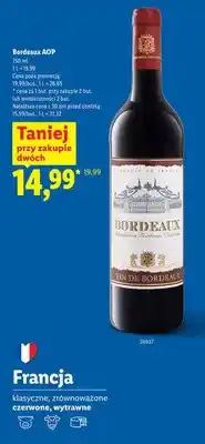Lidl Wino Bordeaux AOP czerwone wytrawne oferta