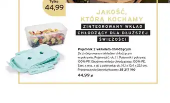 Pojemnik z wkładem chłodzącym przezroczysto-jasnoturkusowy ok. 14,1x10,4x23,1cm