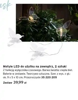 Motyle LED do użytku na zewnątrz 2 sztuki