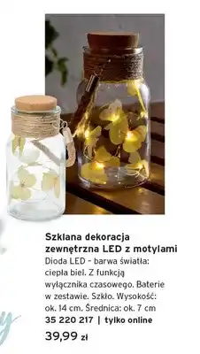 Tchibo Szklana dekoracja zewnętrzna LED z motylami oferta