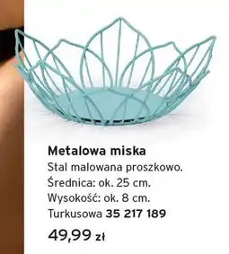 Tchibo Metalowa miska stal malowana proszkowo średnica ok. 25cm wysokość ok. 8cm turkusowa oferta
