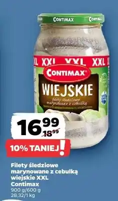 Netto Filety śledziowe marynowane z cebulką wiejskie XXL Contimax oferta