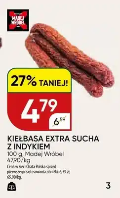 Chata Polska Kiełbasa extra sucha z indykiem Madej Wróbel oferta