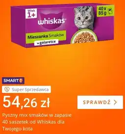 Allegro Karma dla kota Whiskas Mieszanka Smaków w galaretce 1+ 40-pak 85g oferta