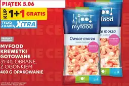Kaufland Myfood krewetki gotowane 31-40, obrane, z ogonkiem oferta