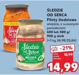 Kaufland ŚLEDZIE OD SERCA Filety śledziowe wiejskie z suszonymi pomidorami oferta