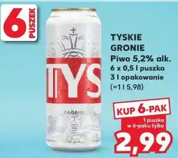 Kaufland TYSKIE GRONIE Piwo 5,2% alk oferta